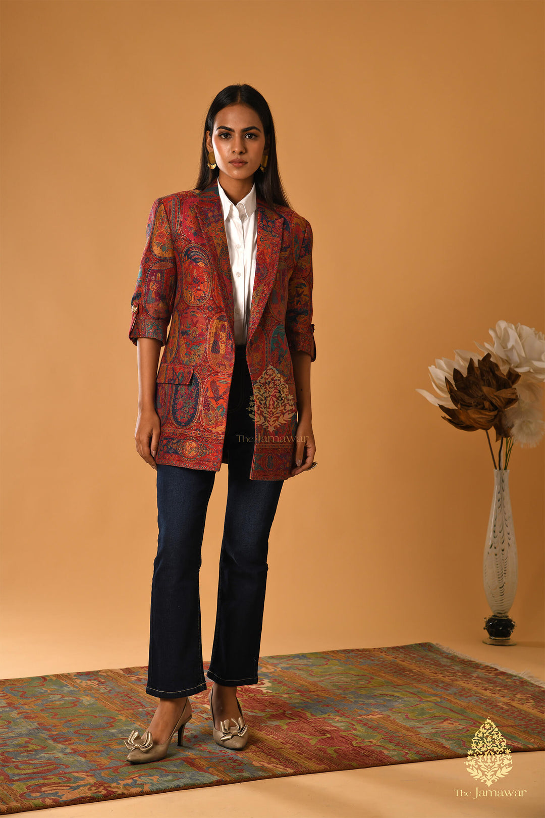 Red Abstract Timeless Blazer