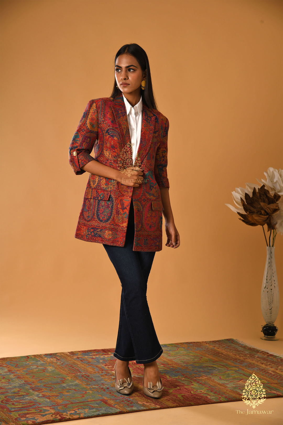 Red Abstract Timeless Blazer