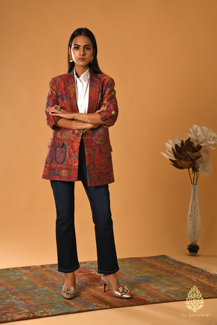 Red Abstract Timeless Blazer