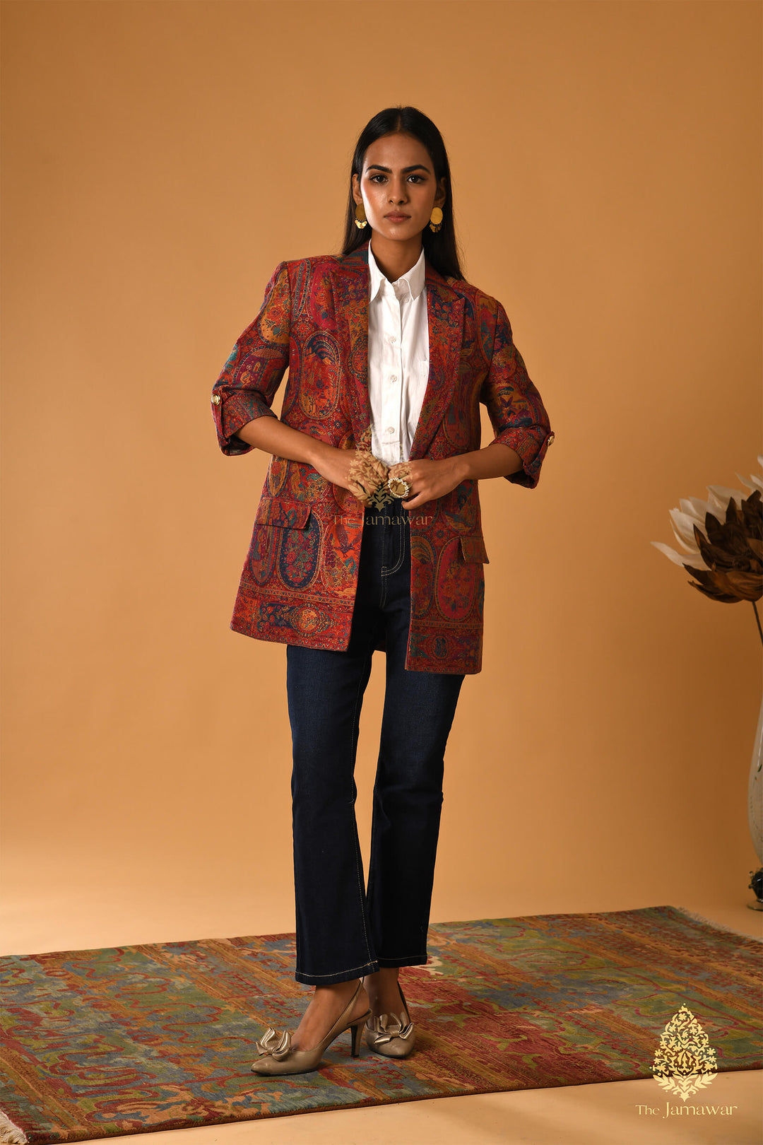 Red Abstract Timeless Blazer